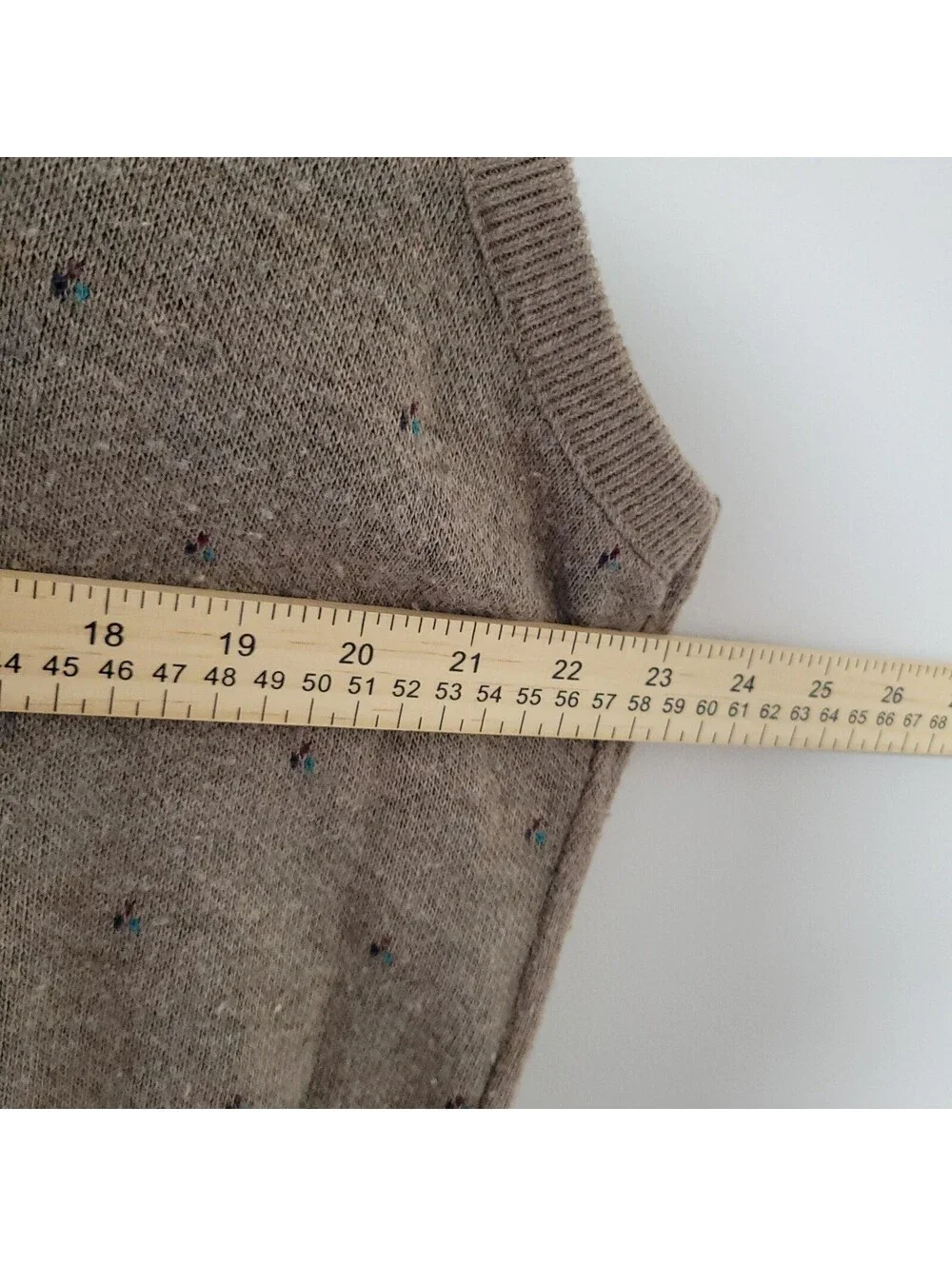 Vintage Robert Bruce Sweater Vest Mens 2XL Tan Fleck V-Neck Made USA Grandpa